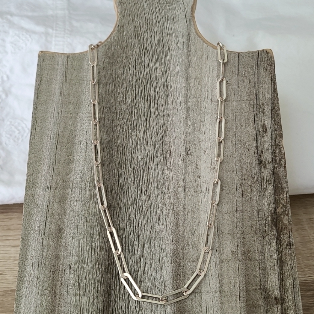 Paolo Romeo ITALY Classic Paperclip Sterling Silver Chain Necklace 16"